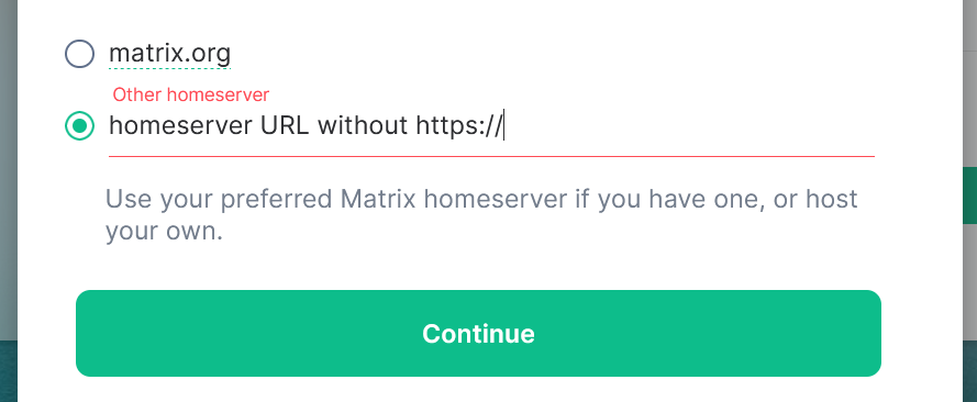 2.2: Homeserver URL Eintragen